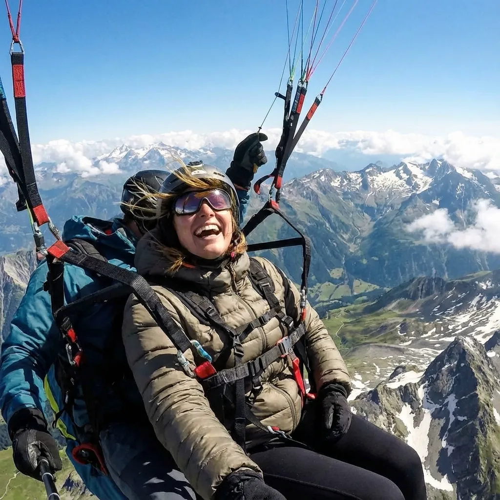 Happy passenger in flight