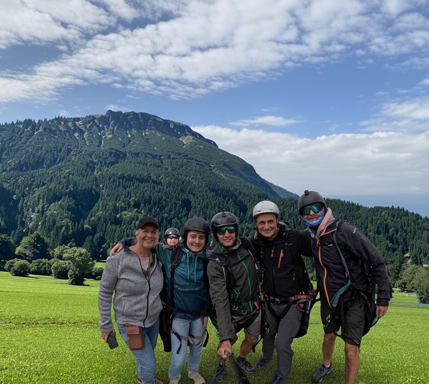 Happy faces after landing - First reaction right after landing
