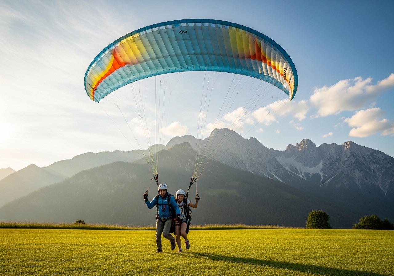 Sichere Landung nach dem Tandemflug Pfronten