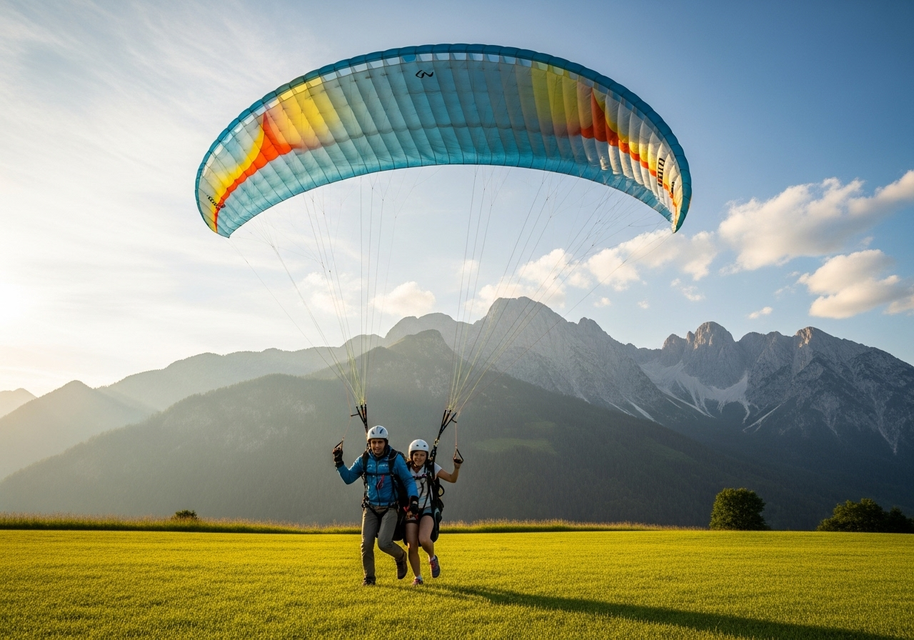 Sichere Landung nach dem Tandemflug Pfronten