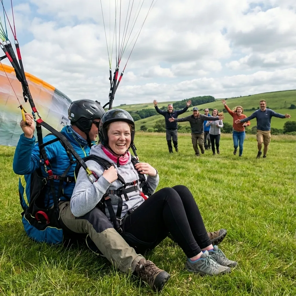 Landing after tandem flight in Pfronten